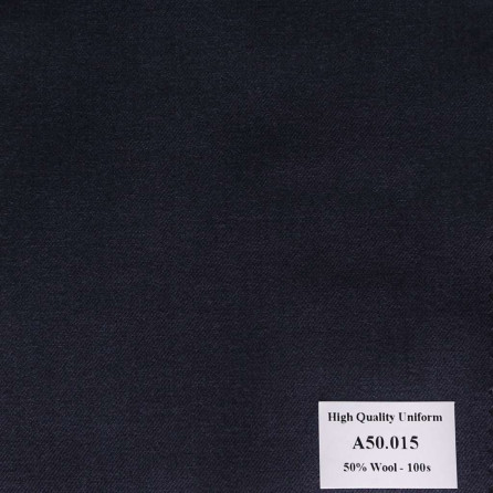 A50.015 Kevinlli V1 - Vải Suit 50% Wool - Xanh Dương Trơn